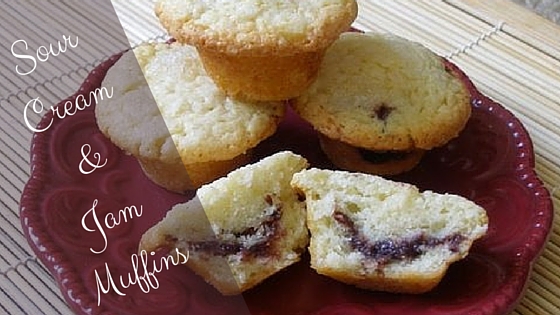sour cream jam muffins