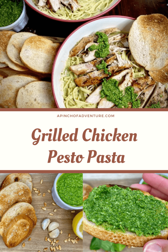 Wondering what to make with pesto?! Look no further, this grilled chicken pesto pasta is so easy and delicious and a great quick dinner idea. Use homemade pesto or store bought jarred pesto to make it even easier. This pasta with pesto and chicken is the perfect fresh meal that is family friendly. this pesto pasta dish is made with a homemade creamy pesto sauce and is full of flavor. Adding the grilled chicken makes this a full and tasty dinner.
