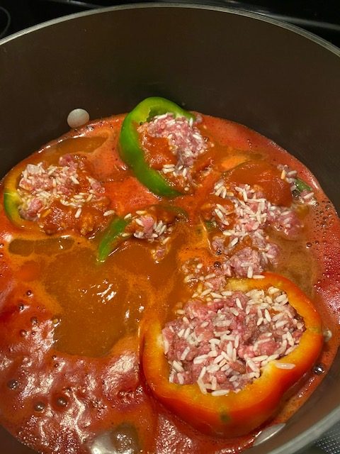 The Best Gluten Free Stuffed peppers in tomato sauce